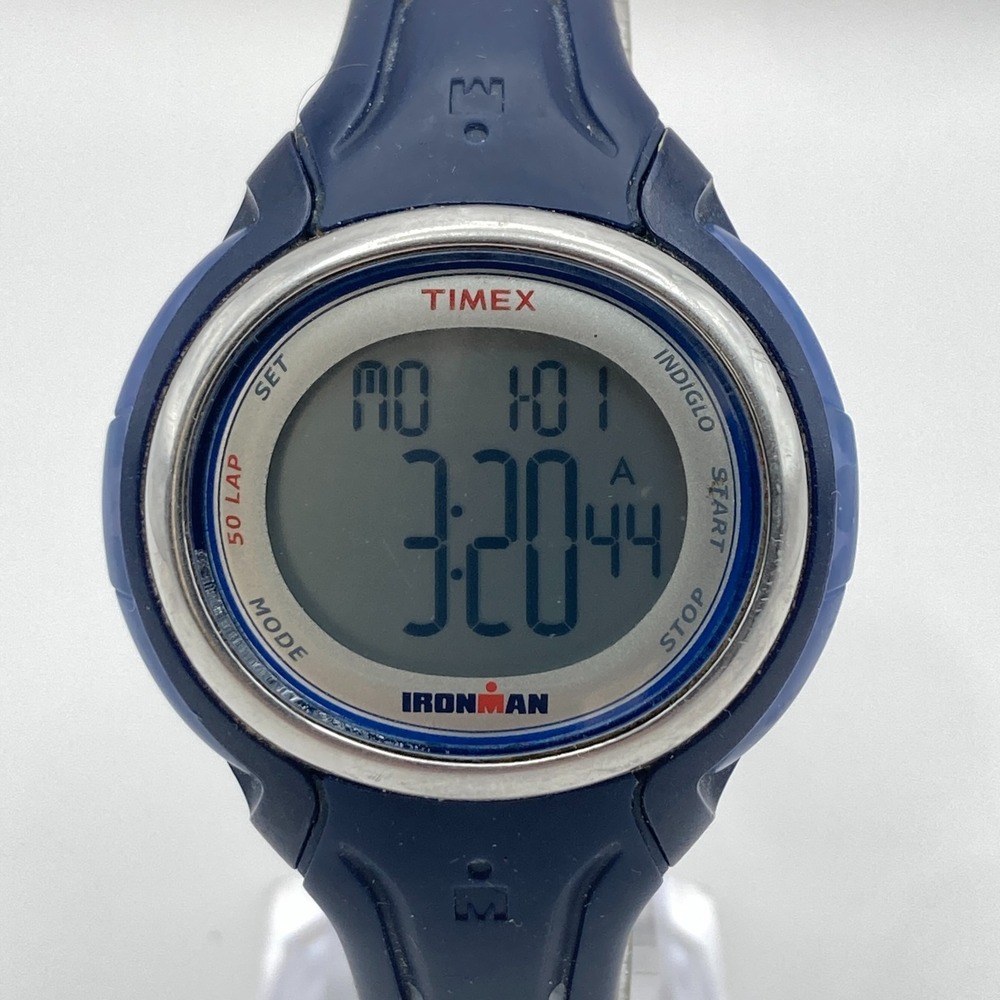 Timex Ironman Women's Watch Digital Blue 38mm Alarm Indiglo 50 Lap New Battery